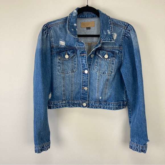 Blank NYC Crop Puff Sleeve Denim Jacket - Picture 4 of 12